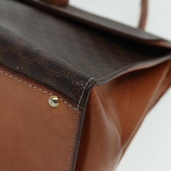 CELINE Macadam Canvas Hand Bag Pvc Leather Brown - Picture 16 of 16